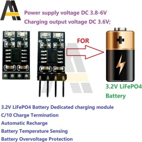 1A CV/ CC Dedicated 3.2V LiFePO4 Battery Charger Module 3.6V with Overvoltage Protect Automatic Recharge Low-Power Sleep Board