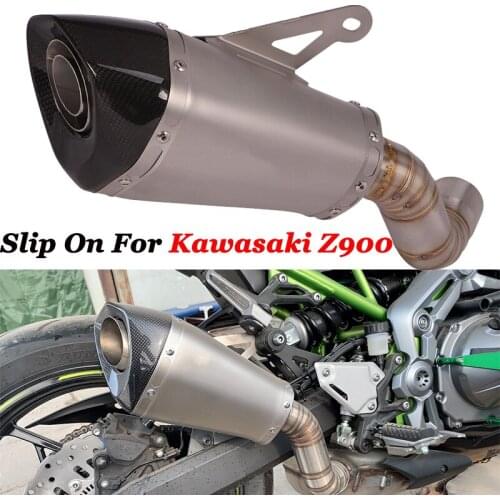 Motorcycle GP Exhaust Carbon Fiber Muffler Escape Moto Modiifed Mid Link Slip On For Kawasaki Z900 Ninja 92017 2018 2019 2020