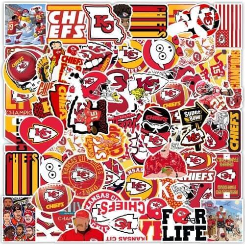 10/30/50PCS Kansas City Chiefs Stickers Skateboard Laptop Motorcycle Luggage Graffiti Waterproof Kid Sticker Toy