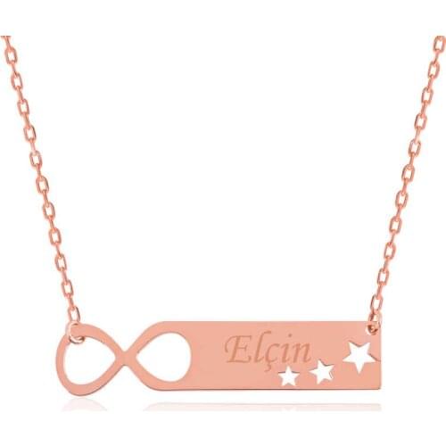 Real Silver 925 Jewelry Silver Infinity Star Personalized Is Necklace