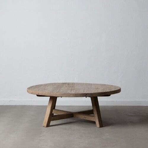 NATURAL center table elm wood 105X105X40 CM