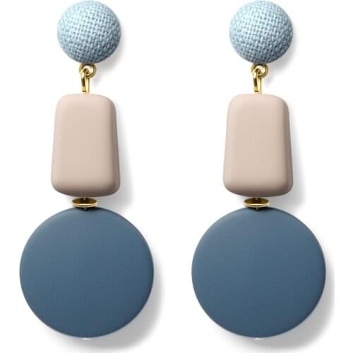 X&P 2019 New Fashion Earrings Wooden Drop Earrings For Women Statement Geometric anging Dangle Earring Brincos Vintage Jewelry