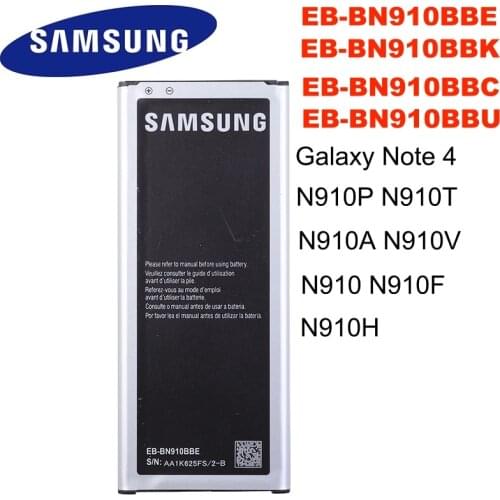 SAMSUNG Orginal EB-BN910BBE EB-BN910BBK EB-BN910BBC EB-BN910BBU 3220mAh battery For Samsung Galaxy Note 4 N910 N910A/V/P/T/H NFC