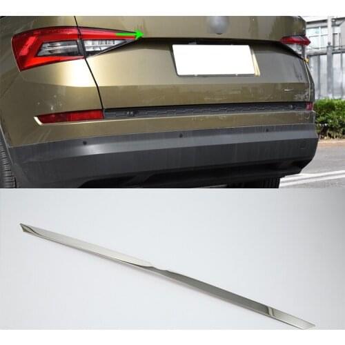 OUBOLUN stainless steel exterior car accessories rear trunk streamer high quality For 2017 SKODA KODIAQ