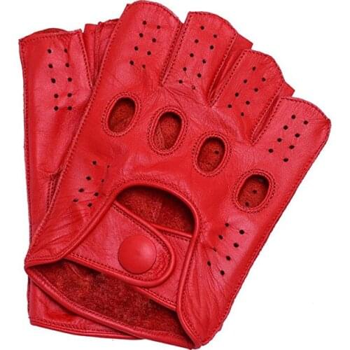 2019 New Half Finger Gloves Men Summer Breathable Driving Semi-Finger Mens Goatskin Glove Unlined Fitness Gloves For Male Mitten