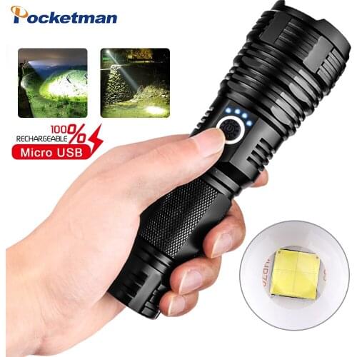 Most Powerful XHP70.2 Flashlight 30000Lumens XHP50 Rechargeable USB Zoomable Torch XHP70 18650 26650 Hunting Lamp for Camping