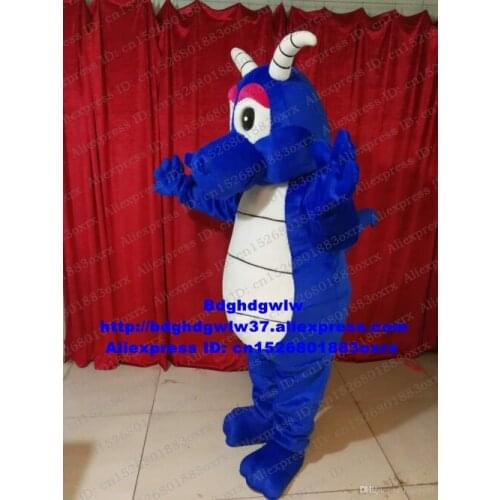 Blue Dragon Loong Mascot Costume Adult Cartoon Character Outfit Suit Birthday Congratulations Performn ACTING zx2943