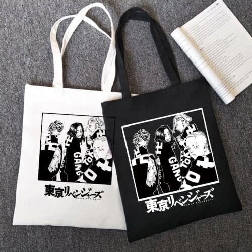 Anime Manga Tokyo Revengers Tote Bag Canvas Shoulder Bag Eco Hip Hop Shopping Bag Women Tote Harajuku Shopper Bag Female