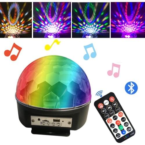 9 Colors Bluetooth MP3 Led Disco Light Ball Party Light Rotating Stage Lamp DJ Projector Laser Music Play Soundlights Disco Lamp
