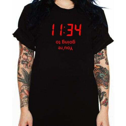 Dark Gothic Meme T-Shirt Womens Punk Grunge Style Casual Oversized Black T-Shirts Hipsters Funny Tee Shirt Cool Female Top