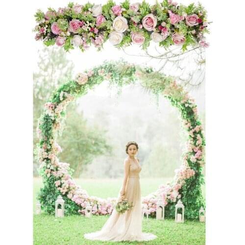 Excellent 4M x 26cm artificial flower strip Wedding Pavillion Flowers strips flower backdrop Wedding Decoration