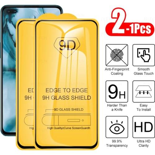 2-1Pcs 9D Full Cover Black Tempered Glass For OnePlus Nord CE N10 N100 N200 5G Screen Protector 9H Safety Protective Film On 1