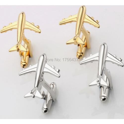 Lepton Fashion Plane Styling Cufflinks For Mens Hot Sale Real Tie Clip AirPlane Cuff links Plane Design Cufflinks for Men Gifts
