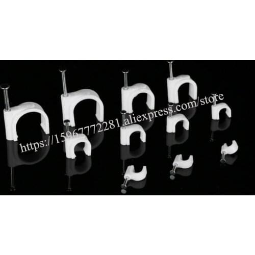 100PCS Round plastic wire clip Power wire clip power wire clip round wire clip power wire card phone line card Fixed line card