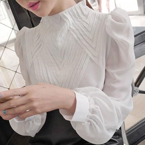 Blouse Women Blusas Mujer De Moda 2021 white blouse long sleeve Chiffon Blouse Shirt Tops Women Blouses top femme Blusas E183