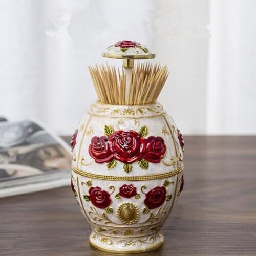 1pcs Metal Automatic Toothpick Storage Box Toothpick Bottle Toothpick Bucket Holder Zinc Alloy Creative Advertising Organizer