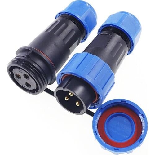 2 Pcs Waterproof Connector IP68 Aviation SD/20 Docking Solder Free Cable Plug Socket Female 1/2/3/4/5/6/7/910/12/14 Pin