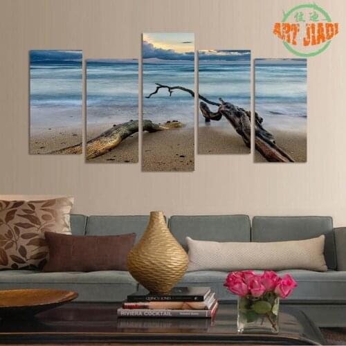 New 5 Piece/set Canvas Art 5 panels Tree Trunk Beachfront HD Canvas Paintings Decorations For Home Wall Art Prints Canvas \H18