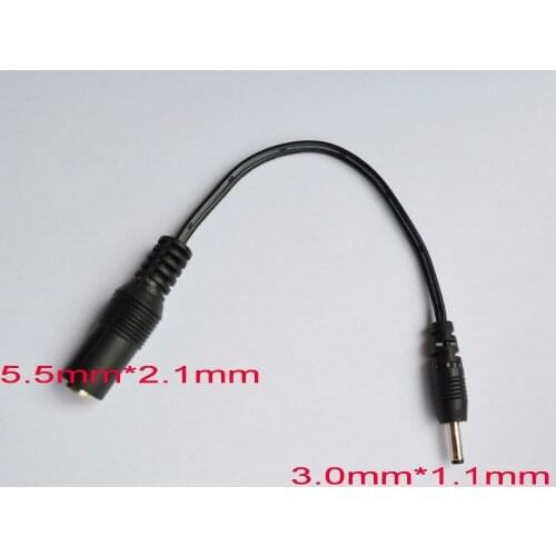 500pcs High quality All copper brand new DC cable power jack female 5.5 mm* 2.1 mm plug male 3.0 mm*1.1mm Free shipping