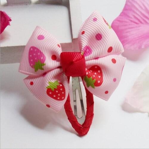 Free Shipping 150pcs/lot Strawberry Hair Bows Mini Boutique Hair Bows