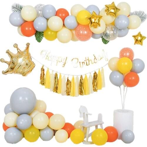 1St Birthday Macaron Balloons Garland Arch Kit Balloon Stand Balloon Chain Wedding Birthday Party Decoration Kids Balon Supplies