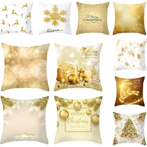 Rindeer Christmas Tree Snowfake Pattern Christmas Pillow Case Christmas Decorative Throw Pillow Cover for Indoor New Year Gift