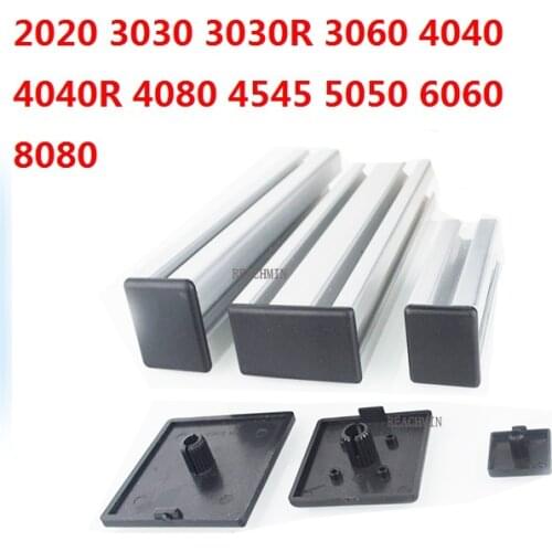 EU2020,2040,3030,3030R,3060,4040,4040R,4080,4545,4545R,8080 Black Plastic End Cap Cover ABS EndCap Plug for Aluminum Profile