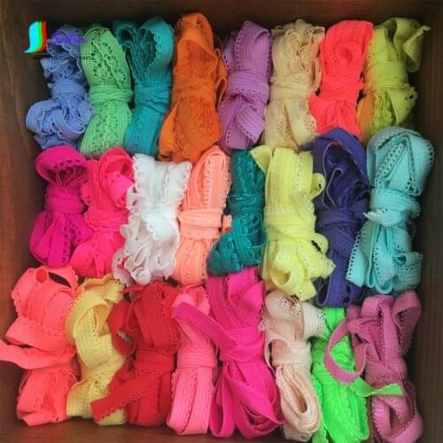Colorful Elastic Lace Webbing Underwear Edge Material For DIY Garment/Clothes Sewing Webbing Ribbon Headband 48M/lot S0079H