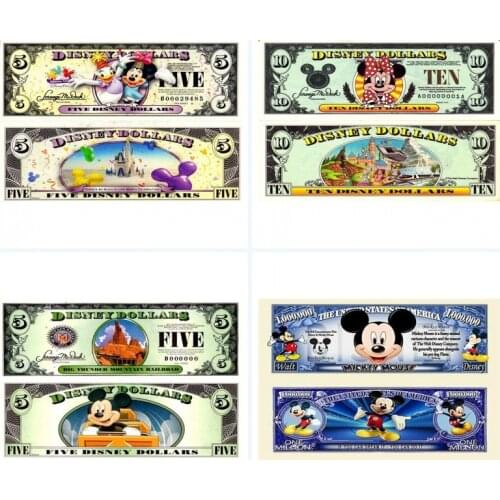 Disney Mickey and Minnie Cartoon Canvas Wall Art Money Press 5 Dollar Bill Canvas Art Wall Art Painting for Living Room Decor