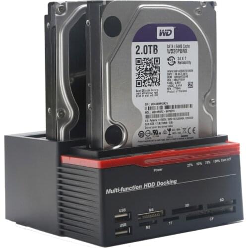 2.5"/3.5" USB 3.0 To 2 SATA 1 IDE HDD Hard Drive Disk Docking Station Card Reader USB3.0 M2 TF SD Slot Hub