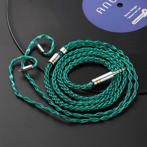 FENGRU 7N Litz 8 Shares Single Crystal Copper Silver Pated With Rhodium-Plated Plug 2Pin 0.78mm MMCX QDC Earphone Upgrade Cable