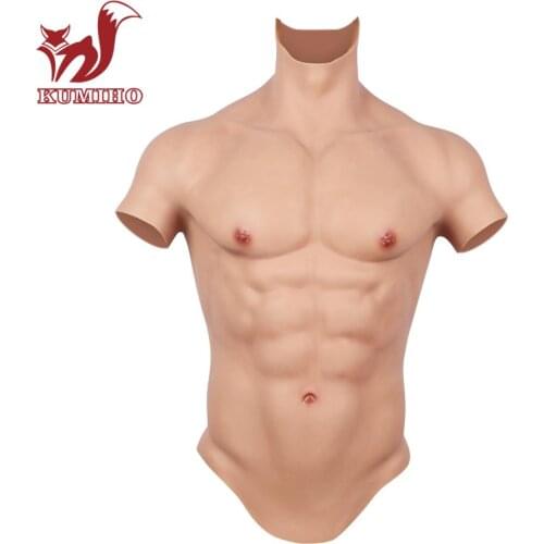 KUMIHO S/L Size Artificial Simulation Silicone Muscle Suit False Abs Fake Breasts No Oil and Good Air Permeability for Man 6G