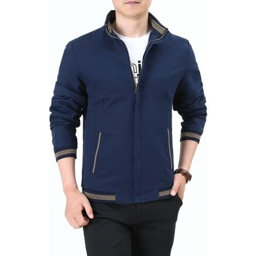 Jackets for men clothing 2020 new autumn casual jacket mens stand collar young middle-aged blue jacket men wholesale clothing