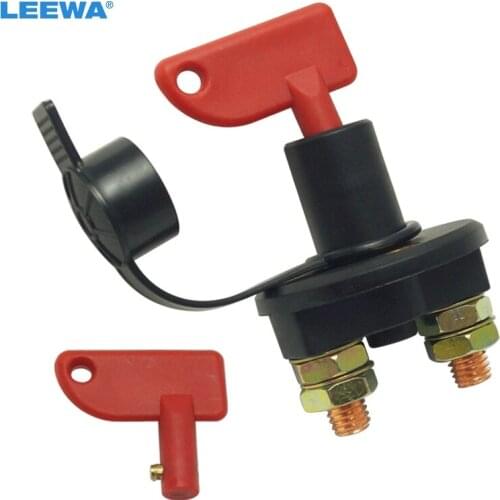 LEEWA Auto Truck Boat Battery Isolator Disconnect Cut Off Power Kill Switch with Removable 2-Key DC12V/24V #CA5703