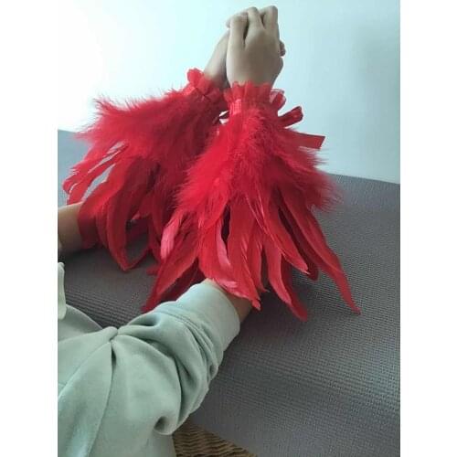 Carnival Stage Show Showgirl Feather Wrist Cuff #CUF19015