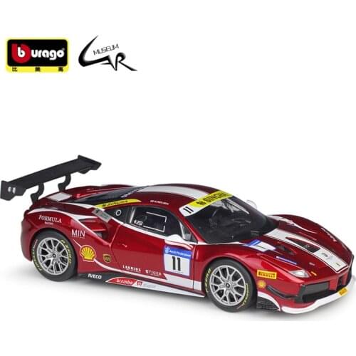 Bburago 1:24 Model Car Simulation Alloy Racing Metal Toy Car Children Toy Gift Collection Ferrari 488 Challenge