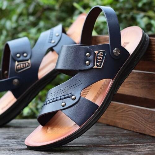 New All-match Men Outdoor Dual-use Men Breathable Casual Beach Slippers Men Large Size Casual Driving Sandals Men Trend