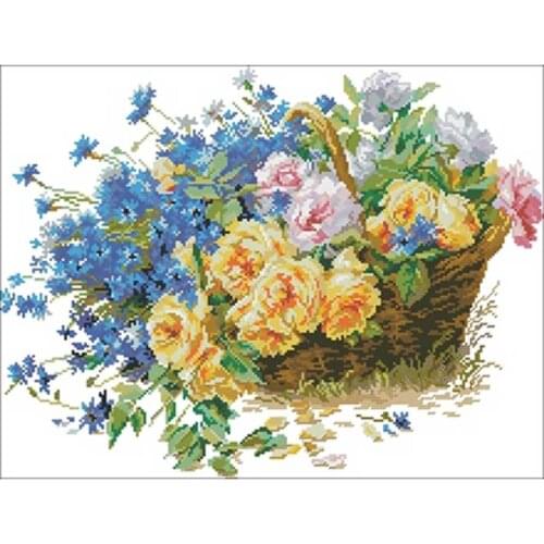 11/14/18/16/22/25/28ct Roses and cornflowers patterns Counted Cross Stitch 1 Cross Stitch Kits Embroidery Needlework Sets