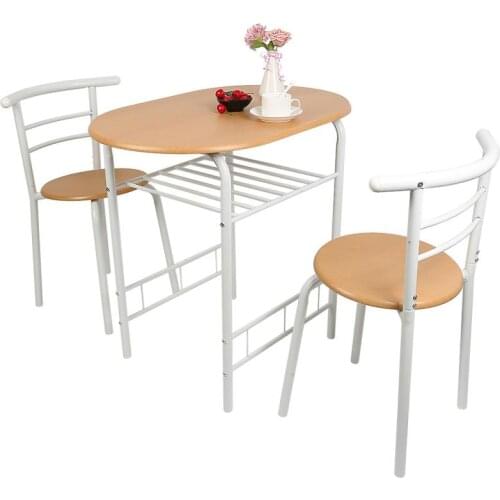 Ensemble De 3 Pièces Avec Table Et 2 Chaises Meuble De Salle À Manger Set De Bistro Pour Cuisine Salle À Manger Tables HWC