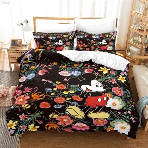 Classic Disney Mickey Mouse 3d Bedding Set Cartoon Duvet Cover Sets Pillowcase Twin Full Queen King Size Boys Girls Kids Gifts