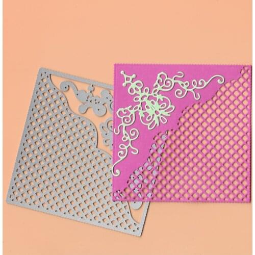 New Metal Cutting Die Grid Square Frame Flower Stencil Scrapbooking Dies for DIY Paper Card Album Decor Embossing Knife New Dies
