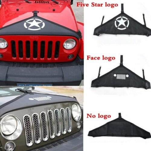 New good Quality Front Hood Cover Bra Cover T-Style Protector Kit For Jeep Wrangler JK 2007-2018 Black