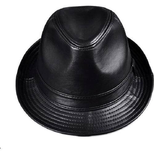 Sheep leather hat Jazz cap England in autumn and winter mens and womens leather Tan Fage classic Shanghai gentleman