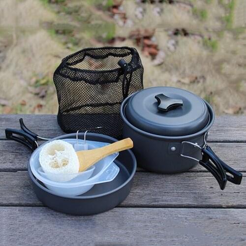 Explosion DS-200 Outdoor Portable Camping Cooker 1-2 People Orange Red Handle Wild Burning Pot Tools