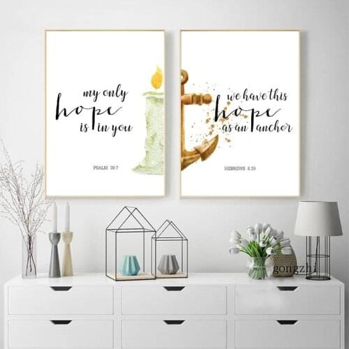Watercolor Bible Verses Nordic Posters Creative Canvas Painting and Prints Christian Wall Art Pictures Living Room Home Decor