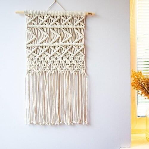 Simple Attractive Nordic Room Decor Handmade Boho Tapestry Wedding Accessories Beige Carpet tapices pared T190
