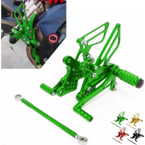 Adjustable Rearset Foot Pegs For Kawasaki Ninja 636 ZX6R Motorcycle Rest Footpegs Pedals Rearsets Footrest ZX-6R ZX 6R 2009-2016