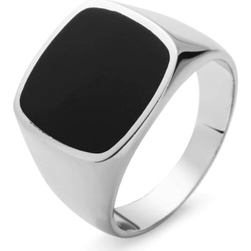 Eulonvan Luxury Charms Engagement Wedding 925 Sterling Silver Jewelry Rings For Men Black Resin Dropshipping S-3816 size 6 - 13