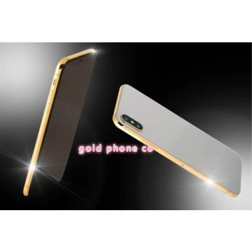 2020 Perfect Quality 24k Mirror Gold Chassis for phone X real gold frame Battery Door Housing unique white back glass