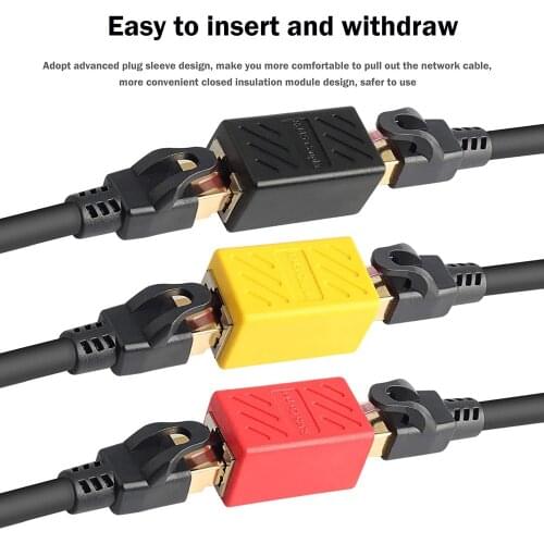 RJ45 Coupler 8P8C Ethernet Cable Extender LAN Connector Adapter Inline Cat7/Cat6/Cat5e Female to Female For Laptop PC Router